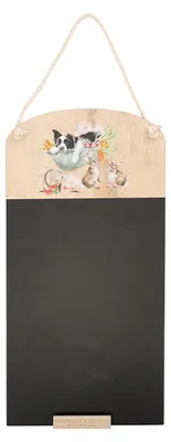 Kreidetafel mit Border Collie Motiv, 500 x 250 mm