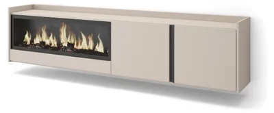 Produktbild von TV-Möbel Holzeffekt beige 212x35x50cm Kamin mit Feuereffekt XXL