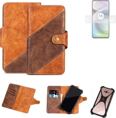 Produktbild von K-S-Trade Handyhülle Schutzhülle Bookstyle Case Wallet-Case kompatibel mit Motorola Moto G 5G Cover Klapphülle Kantenschutz Smartphone dunkelbraun