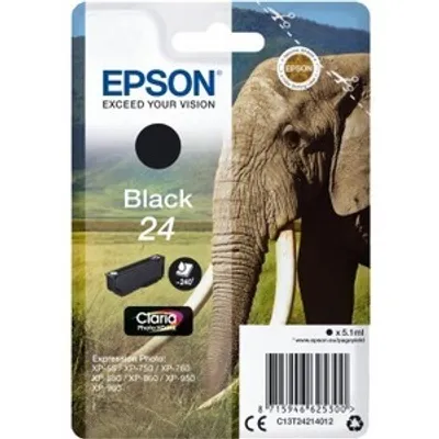 Produktbild von Epson Alarm clock Singlepack Black 27 DURABrite Ultra Ink, Standardertrag, Schwarz, Tinte auf Pigmentbasis, 6,2 ml, 1 Stück(e), 350 Seiten