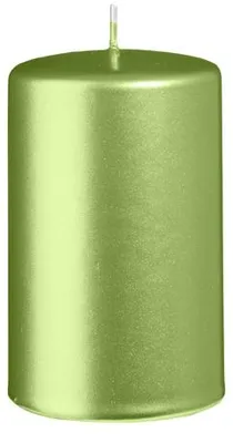 Produktbild von Stumpenkerzen Metallic Matt Grün 100 x Ø 60 mm, 12 Stück