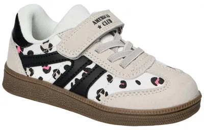 Produktbild von American Club ES215, Kinder Sportschuhe Klettverschluss Leder-Einlegesohle Gummisohle bequem, Weiß 26