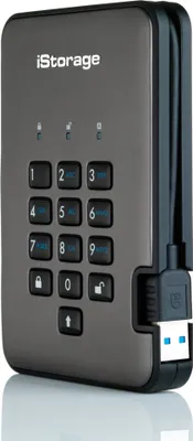 Obrázek produktu pro iStorage diskAshur PRO2 , 2 TB, USB Typ-A, 3.2 Gen 1 (3.1 Gen 1), 361 MB/s, 5 GT/s, Černá