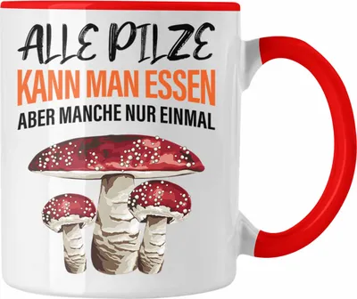 Produktbild von Trendation - Pilzsammler Geschenk Tasse Pilze Sammeln Kaffeetasse Geschenkidee Pilzsucher Pilzliebhaber (Rot)