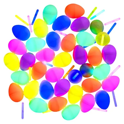 Produktbild von Leuchtende Ostereier-Sets: Leuchtende Kunststoff-Bruteier für die Osterfeier, fluoreszierende, nachfüllbare Ornamente für Ostereiersuchen und Tischdekorationen