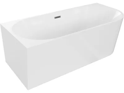 Obrázek produktu pro Mexen Mia volně stojící rohová vana levá 150 x 75 cm, bílá, přepad kartáčovaný gun gray - 52691507500L-66