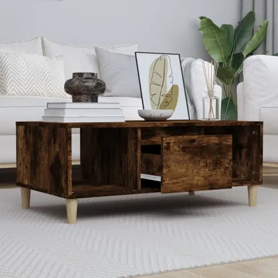 Produktbild von vidaXL Couchtisch Räuchereiche 90x50x36,5 cm Holzwerkstoff - Couchtisch - Couchtische - Couchtisch Niedrig - Tisch