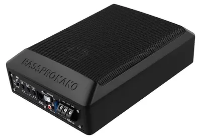 Image de Subwoofer pour voiture - Subwoofer actif à montage sous le siège - Ultra-plat - Amplificateur intégré 12 V - 20–200 Hz - 4 ohms - Noir