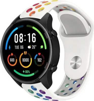 Produktbild von Strap-it Xiaomi Mi Watch Sportarmband (Weiß Bunt)