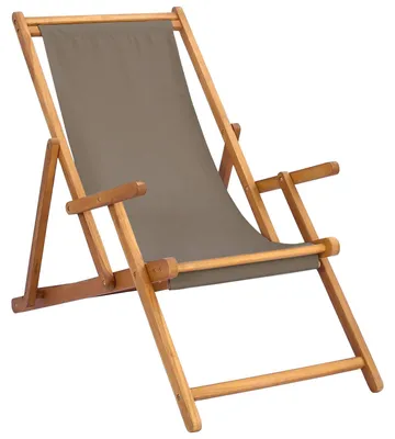 Produktbild von vidaXL Liegestuhl Taupe Massivholz Teak
