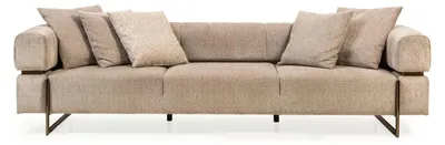 Produktbild von Beiger Viersitzer Designer Stoffsofa Polstersofas Wohnzimmer Couchen