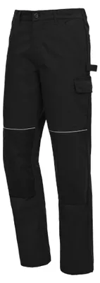 Produktbild von 10x NITRAS MOTION TEX LIGHT, lange Arbeitshose, schwarz (Farbcode: 1000), 245 g/qm, atmungsaktives und leichtes Material, hoher Tragekomfort, dehnbarer Bund, Verstärkungen an rückseitiger Gürtelschlaufe, Knie-, Gesäß- und Beintaschen, Reflexbiesen für b| Packung (1 Stück)