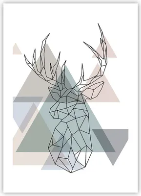Produktbild von Poster - Poster ohne Rahmen - Hirsch Abstraktion - 50x70 cm - Wand Bild - Wanddeko - Wandbilder - Kunstposter - Wandposter - Bilder - Kunstdruck - Wanddekoration - Wandbild - P2XPA50x70-3909