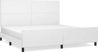 Produktbild von vidaXL Bettgestell mit Kopfteil Weiß 200x200 cm Kunstleder