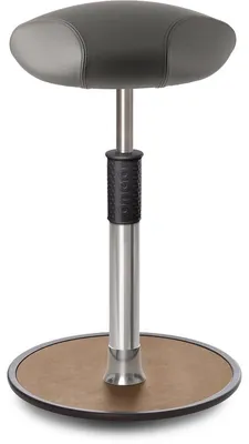 Produktbild von Sitz- Stehhocker Free Tall Triangel Boxmark Leder Grau Chrom /Natur.