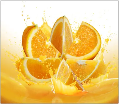 Produktbild von Spritzschutz Herdabdeckplatte Schneidebrett aus Glas Orangenschnitze 1-Teilig (60x52cm)
