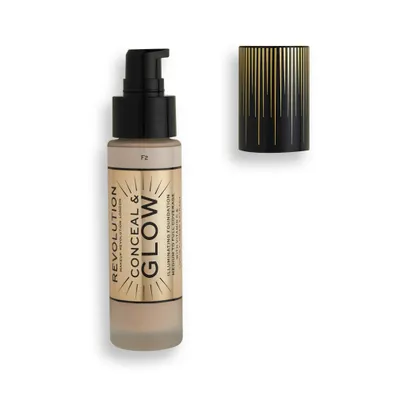Image de Makeup Revolution, Conceal & Glow, Illuminating, Cream Foundation, F2, 23 ml