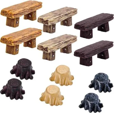 Obrázok produktu pre Sada miniatúrnych lavičiek pre miniatúrne záhrady – 12 kusov