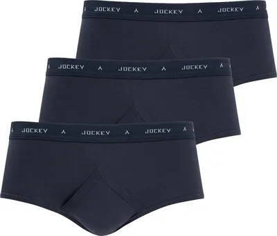 Produktbild von Jockey Herren Slips, 3er Pack - Classic Baumwolle Rib Y-Front Brief, Feinripp, Baumwolle, einfarbig Dunkelblau M