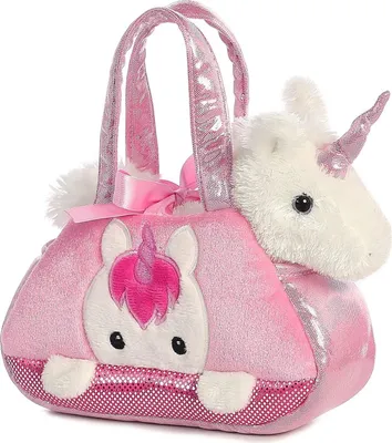 Produktbild von Aurora Fancy Pals Plüschtier Einhorn in einer Tasche, 20 cm