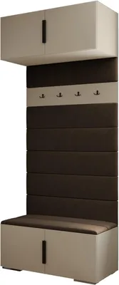 Produktbild von MEBLE KRYSPOL Inova 1 Flurmöbel-Set, 236,7x100x47cm - Kaschmir, Schwarz, Manila 04