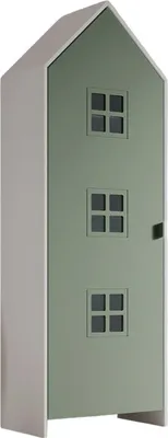 Image de VIPACK - CASAMI BRUGES Armoire 1 porte, 3 fenêtres, finition MDF laqué vert