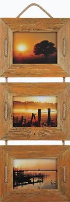 Immagine prodotto di Cornice portafoto Trio 13x18 cm arancione in legno riciclato