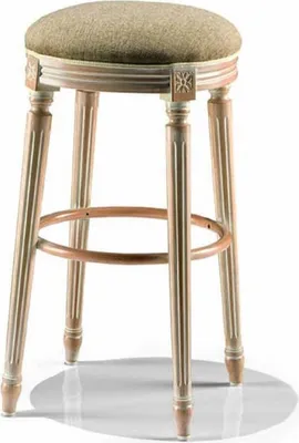 Produktbild von Casa Padrino Luxus Barock Barhocker Grün / Elfenbein / Beige -  Italy