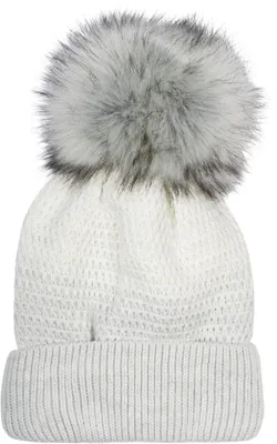 Zdjęcie produktu dla styleBREAKER Damski czapka z pomponem z dzianiny z gradientem kolorów i polarową podszewką, czapka zimowa z futrzanym pomponem, czapka z dzianiny 04024205