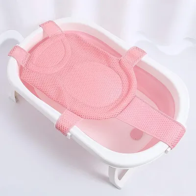 Immagine prodotto di Tappetino da bagno per neonati e bambini piccoli, con cintura di sicurezza, regolabile e antiscivolo