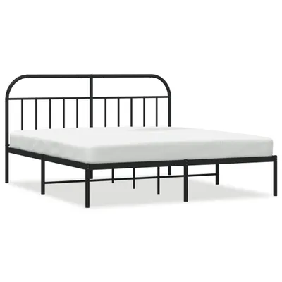 Obrázok produktu pre Kovový rám postele s čelom čierny 183x213 cm