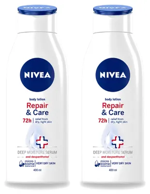 Imagen del producto de 2 unidades de la loción corporal NIVEA Repair & Care para piel muy seca, 400 ml - Paquete económico - 2 unidades
