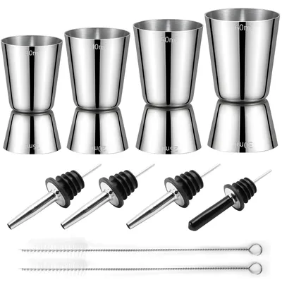 Productafbeelding van Cocktail Jigger Set met Dubbele Maatbeker en Flaschenausgießer