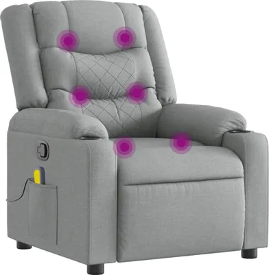 Immagine prodotto di vidaXL Sedia relax per massaggi in tessuto grigio chiaro
