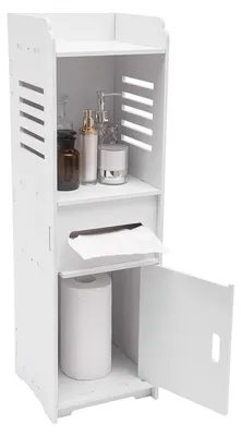 Obrázok produktu pre Samostatná kúpeľňová skrinka so 4 policami, rozmer 24 x 24 x 80 cm