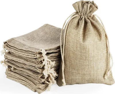 Productafbeelding van Famanu Jute Geschenkzakken, 30 stuks - Herbruikbare opbergzakken met trekkoord