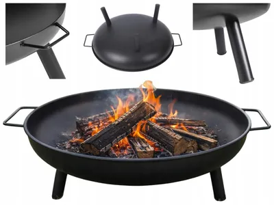 Produktbild von Ekspand | Gartenfeuerstelle - Durchmesser 60 cm - Stabile Konstruktion - Stahl - mit Griffen