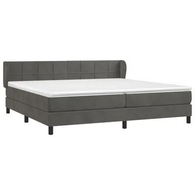 Obrázek produktu pro vidaXL Postel Boxspring s matrací Dark Grey 200x200 cm Velvet