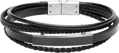 Produktbild von Schwarzes Kunstlederarmband, mehrsträngig von Unique