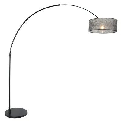 Produktbild von Steinhauer - stehlampe - Sparkled Light - schwarz - metall stoff - bogenlampe - E27 - 9834ZW