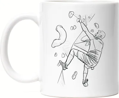 Produktbild von Klettern Tasse Weiß Berge Bergsteiger Klettern Freizeit Healing Hügel Felsen Kletterschuhe Kletterer Sport