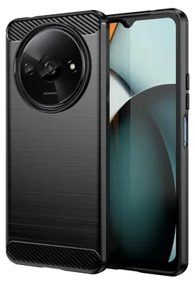 Immagine prodotto di Per Xiaomi Redmi A3 Custodia per cellulare in TPU resistente agli urti con texture in carbonio Nero