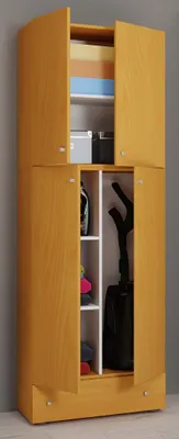Produktbild von VCM Holz Besenschrank | 6 Fächer | Maße: H. 200 x B. 70 x T. 39 cm | Haushaltsschrank | Mehrzweckschrank | Extra Schublade - Lona