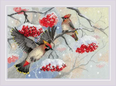Produktbild von Riolis Kreuzstich Stickpackung "Wintergeflüster", Zählmuster, 30x21cm