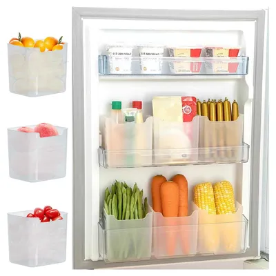 Produktbild von 6*Kühlschrank-Seitentür-Aufbewahrungsbox, Lebensmittelklassifizierungsbox, umweltfreundliches PP-Material, transparent, geeignet für Kühlschrank