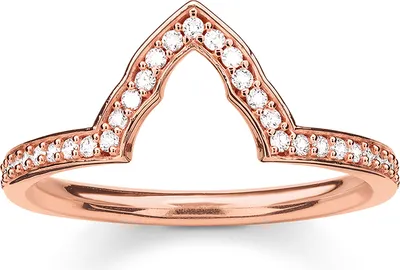 Immagine prodotto di Thomas Sabo TR2070-416-14 Anello Donna Tempio Pizzo Argento Placcato Oro Rosa Taglia 54