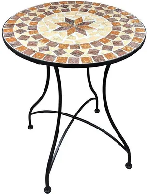 Produktbild von Famanu Runder Mosaik Gartentisch - 60 cm - Mediterrane Beistelltisch