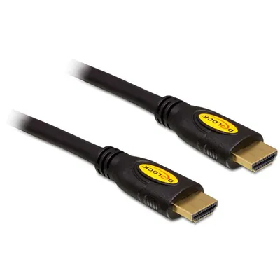 Produktbild von DeLOCK 83737, 0,5 m, HDMI Typ A (Standard), HDMI Typ A (Standard), 3840 x 2160 Pixel, 3D, Schwarz