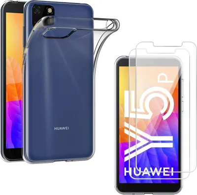 Immagine prodotto di Custodia per Huawei Y5P con 2 protezioni in vetro temperato per lo schermo Phonillico