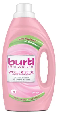 Produktbild von burti WOLLE & SEIDE Waschmittel flüssig – Flüssigwaschmittel & Wollwaschmittel -